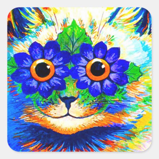 Sticker Carré Fleur de chat (Devant)