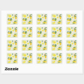 Sticker Carré Fleur de Citron (Feuille)