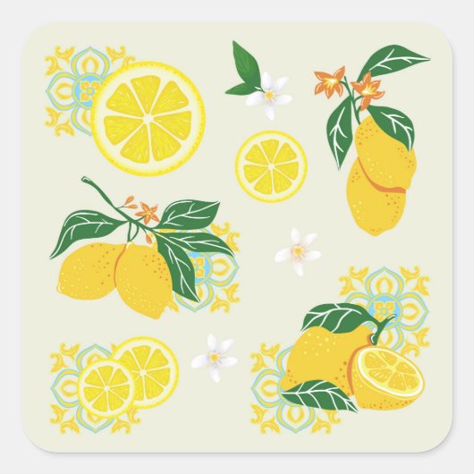 Sticker Carré Fleur de Citron (Devant)