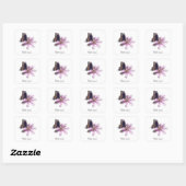 Sticker Carré Fleur de Clematis et papillon noir à queue noire (Feuille)