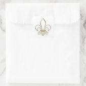 Sticker Carré Fleur de lis "3-D" d'or (Sac)