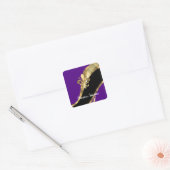Sticker Carré Fleur de lys violet et or (Enveloppe)