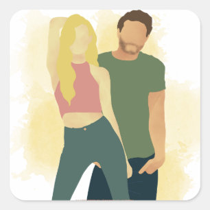 Sticker Carré Fleur de maison - AC