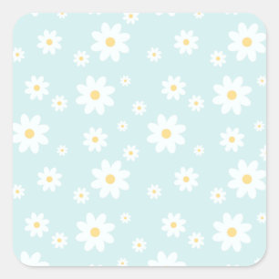 Sticker Carré Fleur de marguerite blanche classique