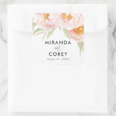 Sticker Carré Fleur de pivoines roses luxuriantes (Sac)