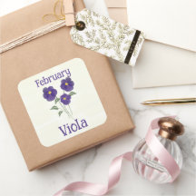 Fleur de violette aquarelle Février Anniversaire