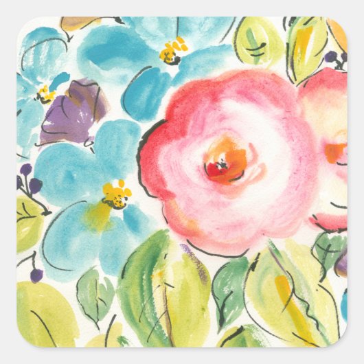 Sticker Carré Fleur délice II (Devant)