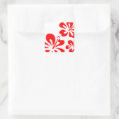 Sticker Carré Fleur d'Hibiscus rouge (Sac)