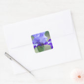 Sticker Carré Fleur d'Iris violet et bleu à haut pendage (Enveloppe)