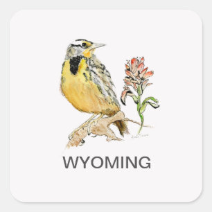 Sticker Carré Fleur d'oiseau du Wyoming