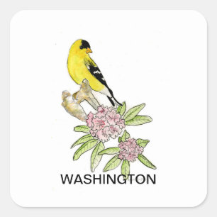 Sticker Carré Fleur d'oiseau Washington