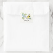 Sticker Carré Fleur d'oiseaux de l'Oregon (Sac)