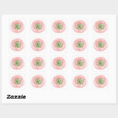Sticker Carré Fleur en aquarelle (Feuille)