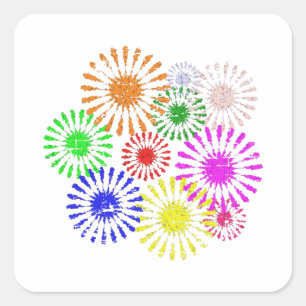 Sticker Carré Fleur en panne