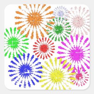 Sticker Carré Fleur en panne