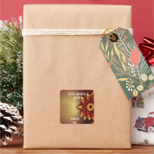 Sticker Carré Fleur éternelle : Une célébration intemporelle de 