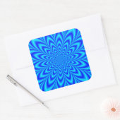 Sticker Carré Fleur étoile dans les tons bleu (Enveloppe)