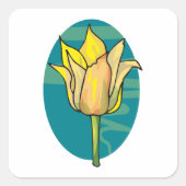 Sticker Carré Fleur jaune (Devant)