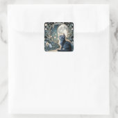 Sticker Carré Fleur lunaire Art Nouveau Kitten (Sac)