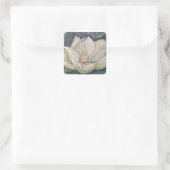 Sticker Carré Fleur Magnolia en acier (Sac)