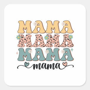 Sticker Carré Fleur Mama