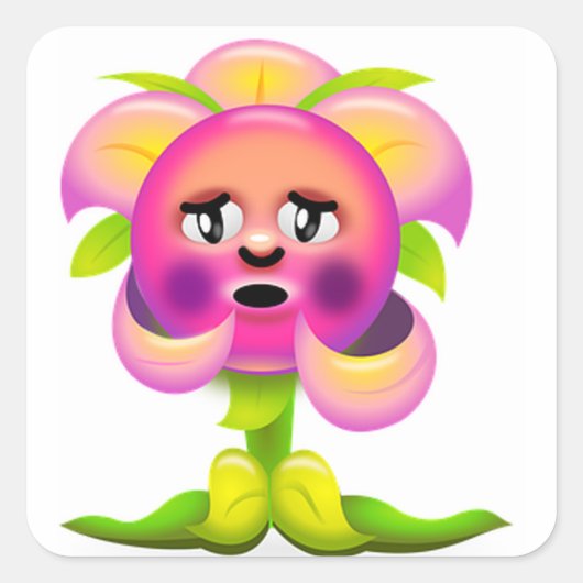 Sticker Carré Fleur mignonne (Devant)