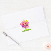 Sticker Carré Fleur mignonne (Enveloppe)