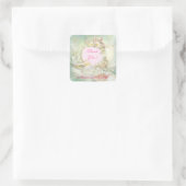 Sticker Carré Fleur Moderne Luxueuse Ajoutez Votre Texte (Sac)