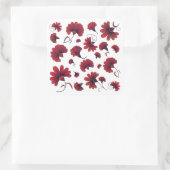 Sticker Carré Fleur Motif Vector Carnation Rouge (Sac)