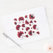 Sticker Carré Fleur Motif Vector Carnation Rouge (Enveloppe)