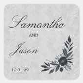 Sticker Carré Fleur noir lunatique (Devant)