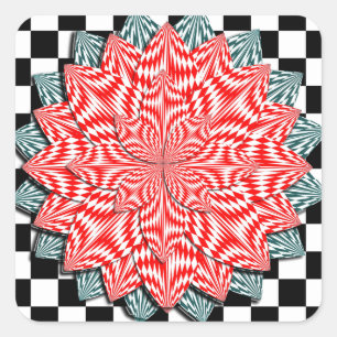 Sticker Carré Fleur numérique par Kenneth Yoncich