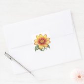 Sticker Carré Fleur orange (Enveloppe)