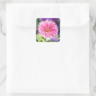 Sticker Carré Fleur pourpre