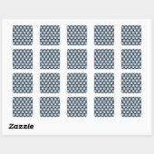 Sticker Carré Fleur Rétro Bleu Clair Et Navy (Feuille)