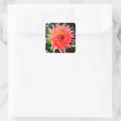 Sticker Carré Fleur rose et jaune (Sac)