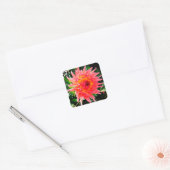 Sticker Carré Fleur rose et jaune (Enveloppe)