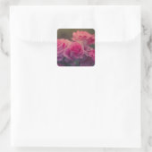 Sticker Carré fleur rose très proche (Sac)
