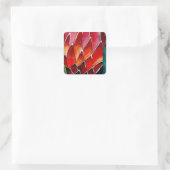 Sticker Carré Fleur rouge Protea art original aquarelle (Sac)