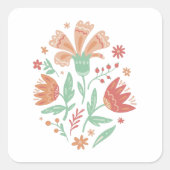 Sticker Carré Fleur sauvage (Devant)