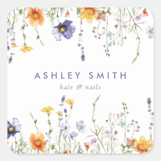 Sticker Carré Fleur sauvage (Devant)