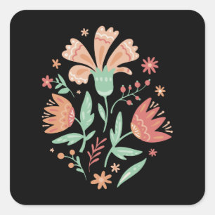 Sticker Carré Fleur sauvage