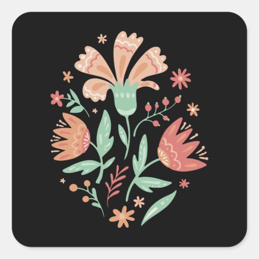 Sticker Carré Fleur sauvage (Devant)