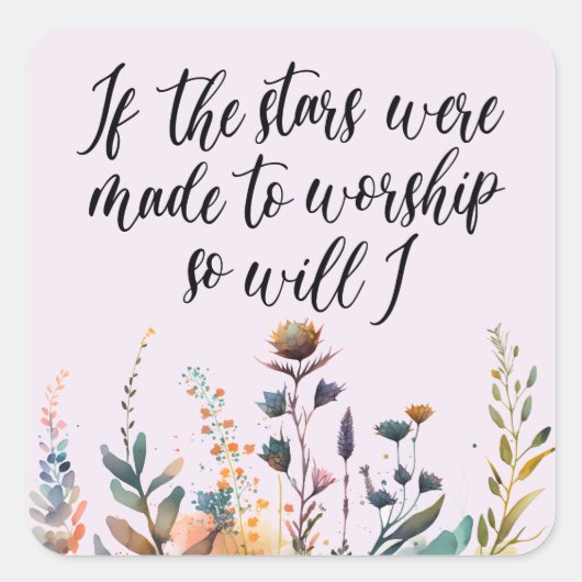 Sticker Carré Fleur sauvage chrétien Écriture (Devant)