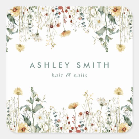 Sticker Carré Fleur sauvage d'été (Devant)