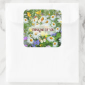 Sticker Carré Fleur sauvage prairie de penser de vous (Sac)