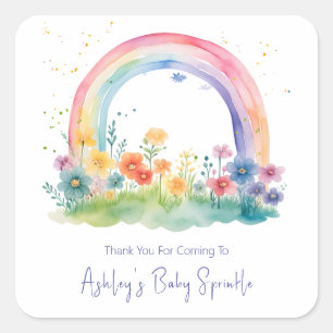 Sticker Carré Fleur sauvage Rainbow Baby Girl Sprinkle