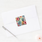 Sticker Carré Fleur tropicale (Enveloppe)
