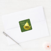 Sticker Carré Fleur tropicale jaune (Enveloppe)