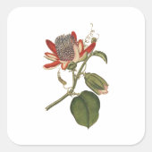 Sticker Carré Fleur vintage Passion (Devant)